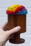 Chunky Teak Goblet "Float" Puff | Rainbow