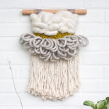 CLOUD 10 COLLECTION: White, Grey, Chartreuse Cloud | Woven Wall Hanging