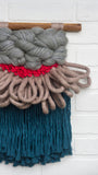 CLOUD 10 COLLECTION: Blue, Beige + Red Cloud | Woven Wall Hanging
