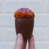 Mini Puff in Vintage Teak Egg Cup | Sunset