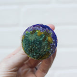 Mini Puff in Vintage Teak Egg Cup | Green + Purple