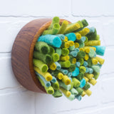 Felted Puff in Vintage Frame | Green