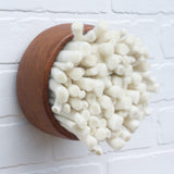 Felted Puff in Vintage Frame | White