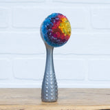 Puff Fiber Sculpture in Vintage Metal Scoop | Rainbow