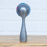 Puff Fiber Sculpture in Vintage Metal Scoop | Rainbow