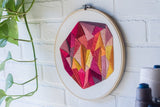 Embroidery Hoop Art, Hand Embroidered Wall Art, Geometric Design, Abstract Embroidery, Large Hoop, Nursery Decor, Housewarming Gift, For Her