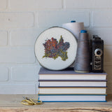 Embroidery Hoop Art, Hand Embroidered, French Knots, Jewel Tone Art, Hand Stitched, Abstract Embroidery, Vintage Metal Frame, Nursery Decor