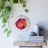 Embroidery Hoop Art, Hand Embroidered Wall Art, Geometric Design, Abstract Embroidery, Large Hoop, Nursery Decor, Housewarming Gift, For Her