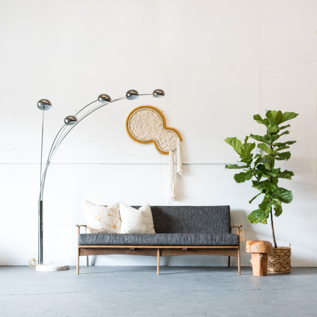 Neutral Woven Wall Hanging, Large Scale Fiber Art, Abstract Weaving, Rope Wrapped Textile Art, Living Room Wall Art, Bed Art, Boho Nursery