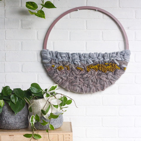 Round Wall Hanging, Circle Weaving, Woven Fiber Art, Modern Textile Art, Neutral Nursery Decor, Over the Bed Art, Abstract Round Tapestry