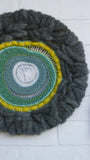 Round Woven Wall Hanging | Greens + Blues on Steel Hoop
