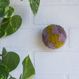 RESERVED for KIMBERLY EARLES | Mini Puff Fiber Art in Mauve + Chartreuse