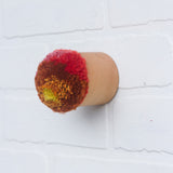 Mini Puff | Red, Orange, Yellow, Pink | Fiber Sculpture in Wood Frame