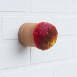 Mini Puff | Red, Orange, Yellow, Pink | Fiber Sculpture in Wood Frame