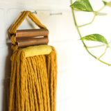 Mustard + Copper Woven Wall Hanging with Long Fringe
