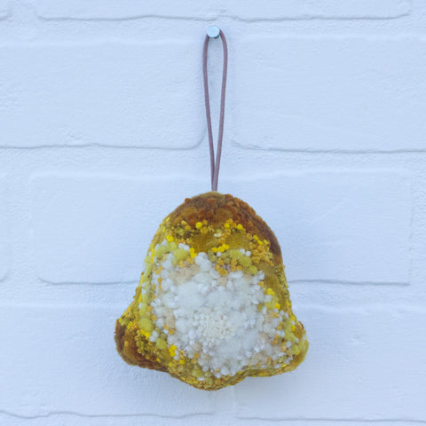 Bell Puff Ornament | Mustard + White (25)