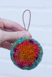 Mini Puff Ornament | Orange + Teal (33)