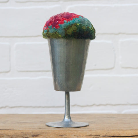"Float" Puff in Vintage Pewter Goblet | Watermelon