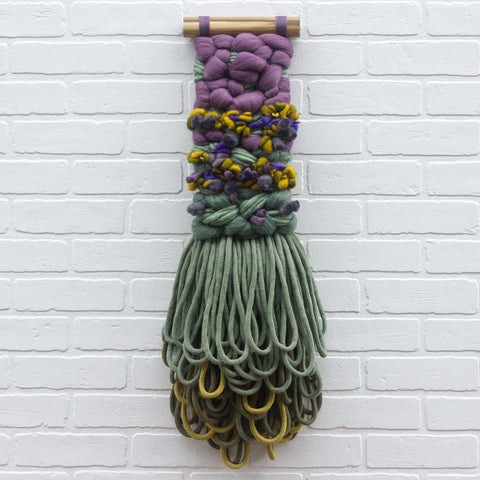 Woven Wall Hanging | Purple + Green