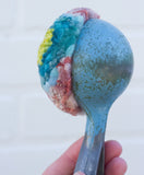 Oversized Ice Cream Scoop Puff | Pink-y Rainbow in Blue Scoop