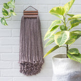 Storm Grey + Copper Fringe Woven Wall Hanging