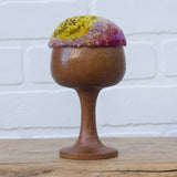"Float" Puff in Vintage Teak Coupe | Chartreuse + Pink