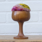 "Float" Puff in Vintage Teak Coupe | Chartreuse + Pink