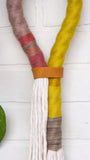 Rope Wrapped Wall Hanging with Recycled Leather Band